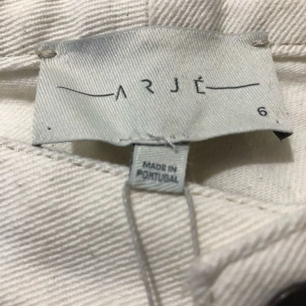 NWT Arje The Bambi Denim Pants In Antique Ivory